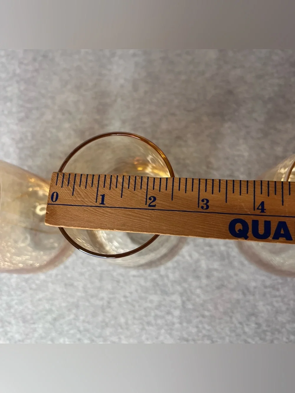 Pier 1 Amber Crackle Golden Luster Hand Blown Highball Glass Set of 3 Retired